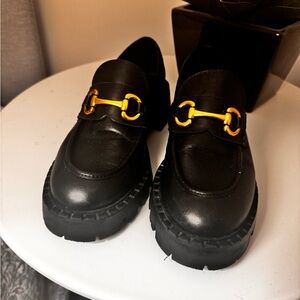 100% leather Mango chunky loafers